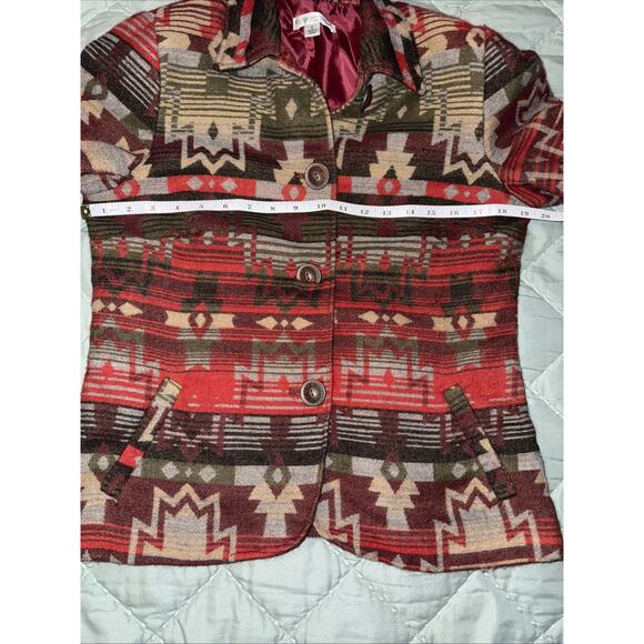 Coldwater Creek Southwestern Lined Blazer Aztec Sz 8 EUC Santa Fe CABIN CORE - Picture 10 of 12